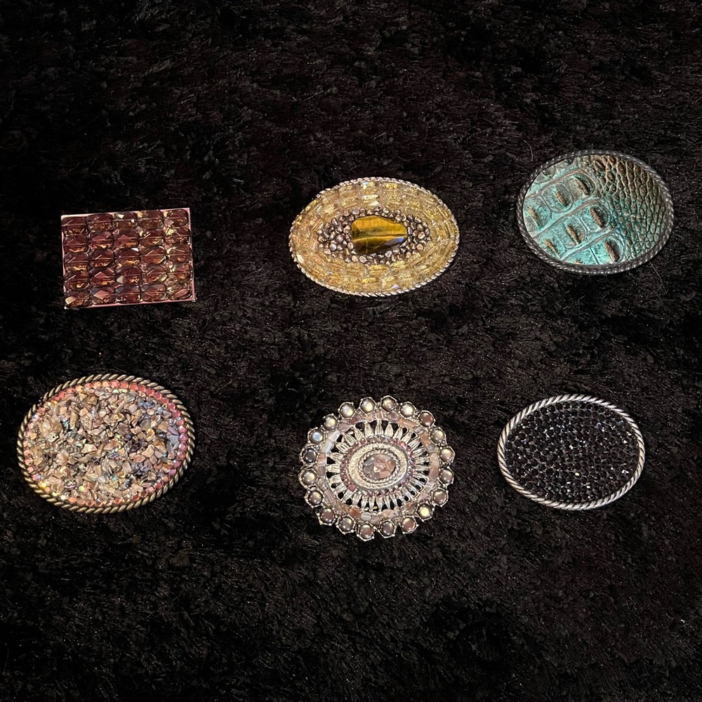 VINTAGE BELT BUCKLES COLLECTION (6 UNIQUE BUCKLES)